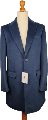 Caracciolo 1962 Italian wool cashmere overcoat navy